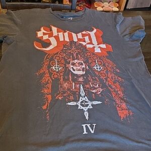 Hot Topic Gray and Red Graphic Maxi Dress